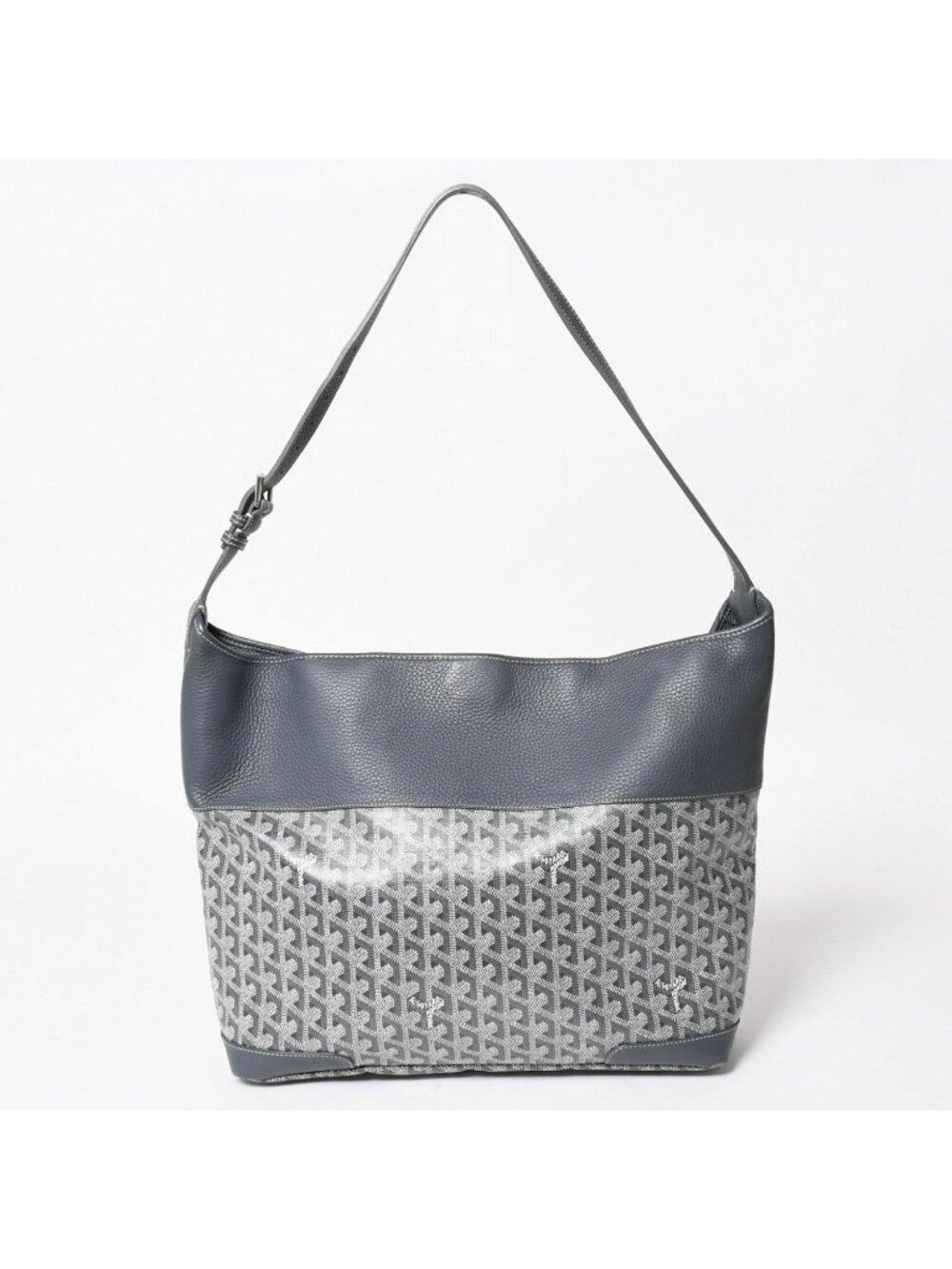 Goyard Grenadine Messenger Bag Leather Gray Silver